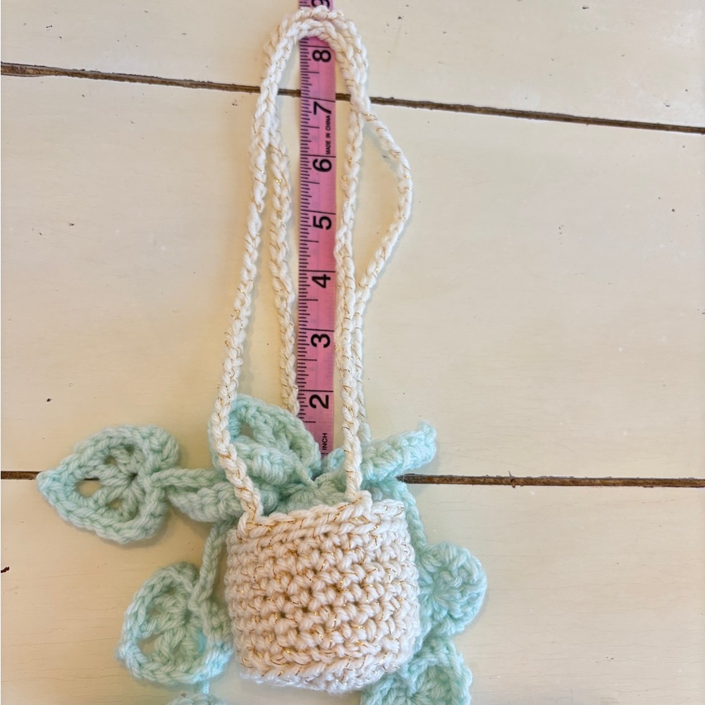 Crochet Hanging Plant Green Multicolor Monstera Boho Home Decor - Picture 8 of 8